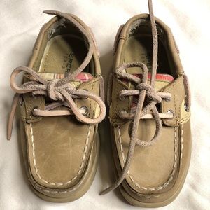 Sperry top sider baby tan shoes